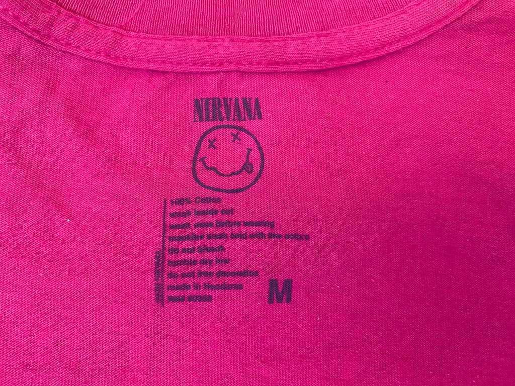 T-shirt vintage Nirvana In Utero Live 93 – focus étiquette imprimée intérieure – seconde main