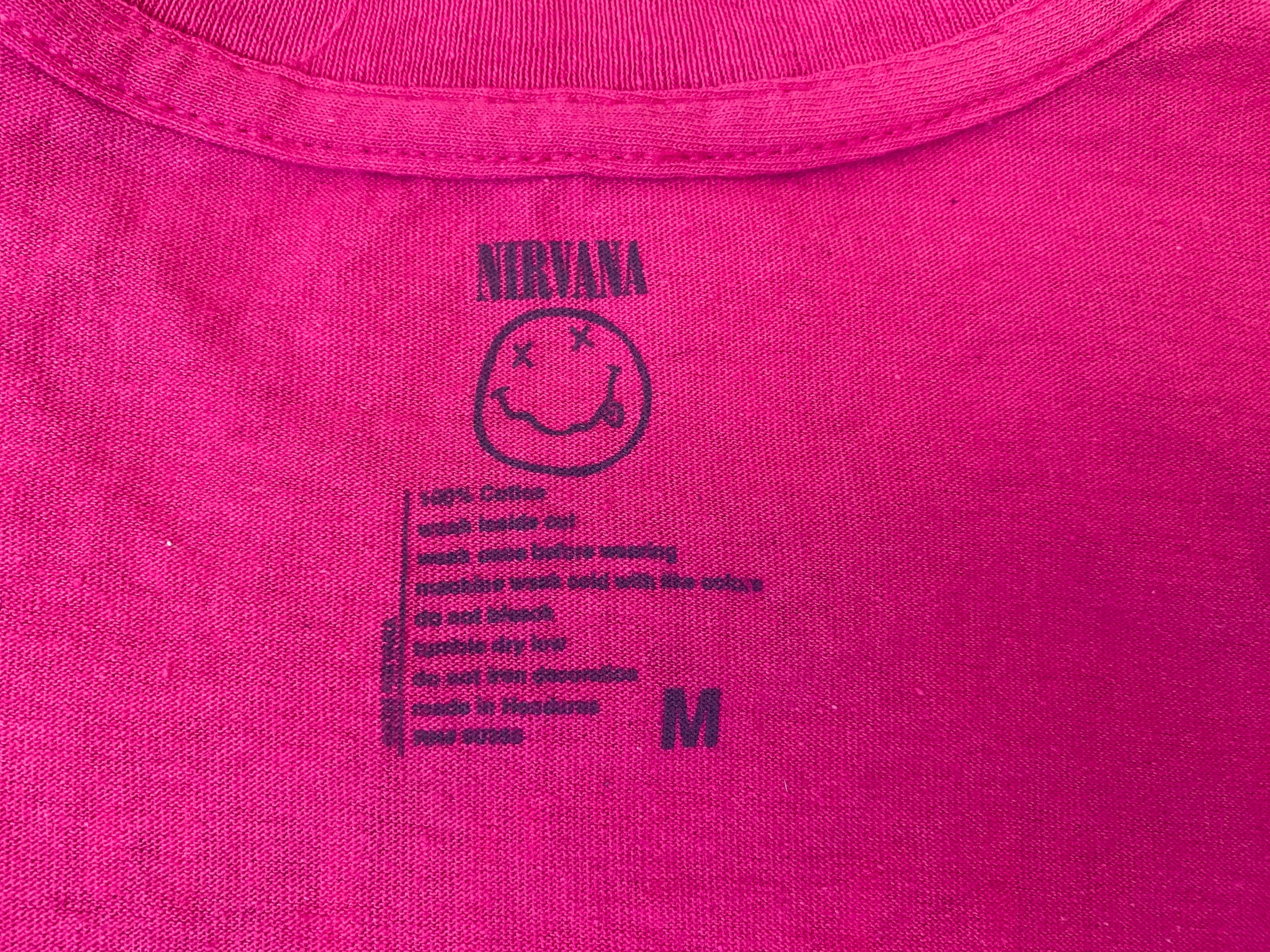 T-shirt vintage Nirvana In Utero Live 93 – focus étiquette imprimée intérieure – seconde main