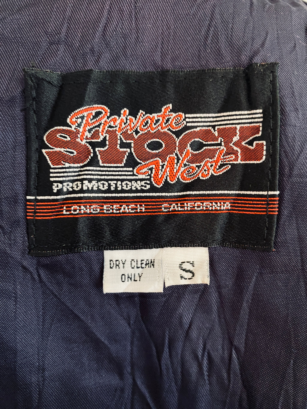 Blouson Teddy Vintage Gold Coast Rock'n'Roll Revival – détail étiquette intérieure taille et marque – T.S – seconde main