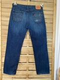Jean Levi's 514 coupe droite denim bleu indigo – vue intégrale de dos – W35 L32 – seconde main