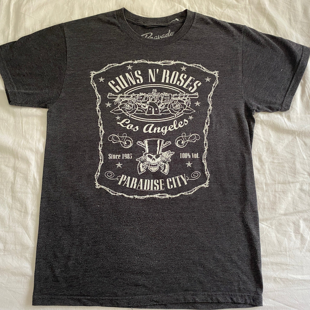 T-shirt Guns N' Roses Paradise City gris chiné T.M seconde main – vue de face intégrale