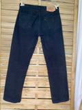 Levi's 501 W33 noir délavé vintage – vue de dos intégrale, coupe droite