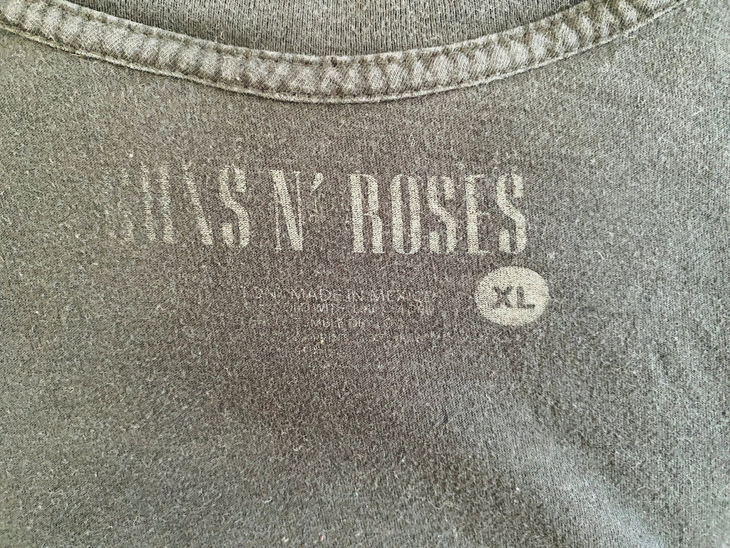 Étiquette intérieure quasi effacée – taille XL – t-shirt vintage Guns N' Roses