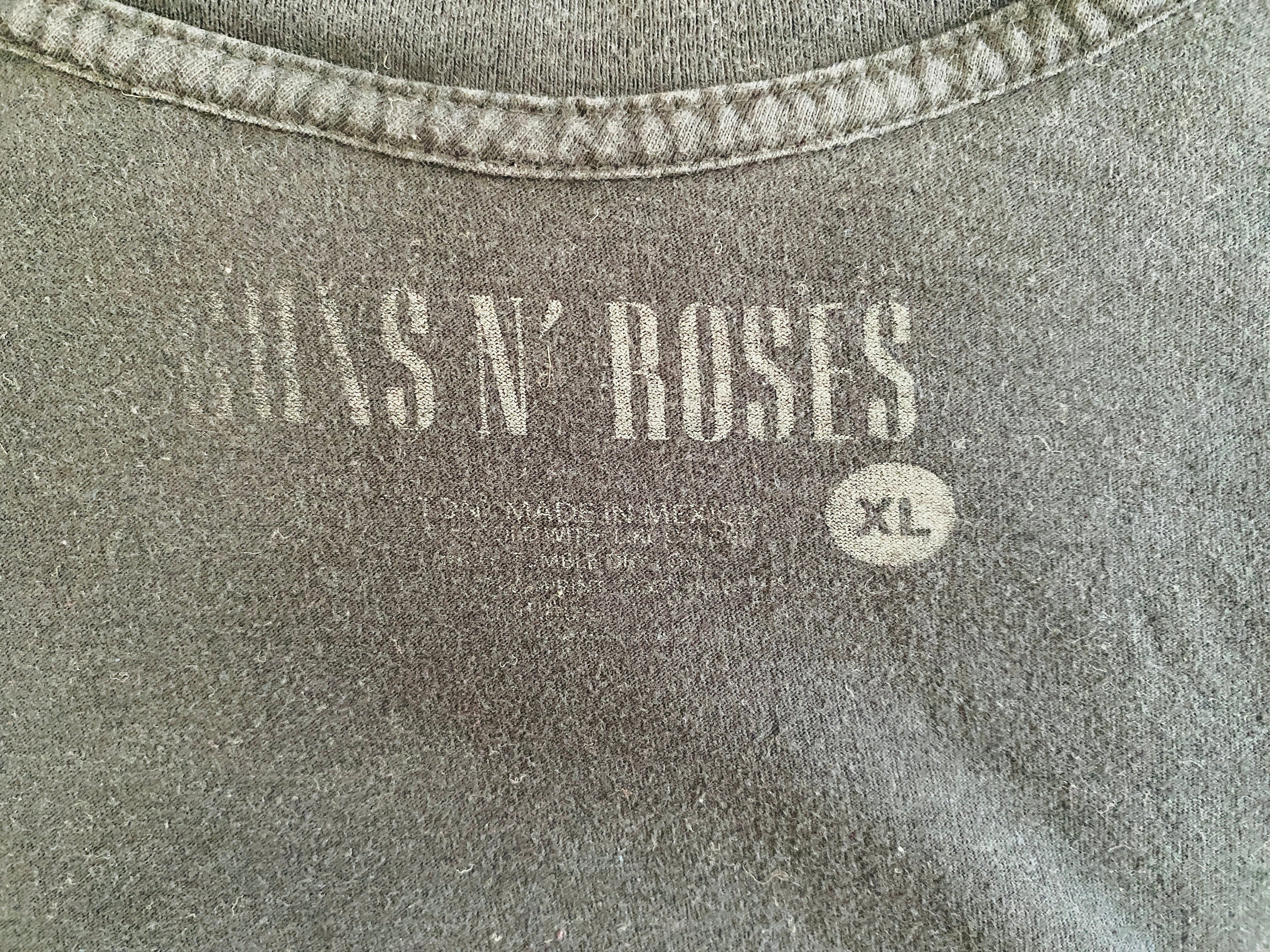 Étiquette intérieure quasi effacée – taille XL – t-shirt vintage Guns N' Roses