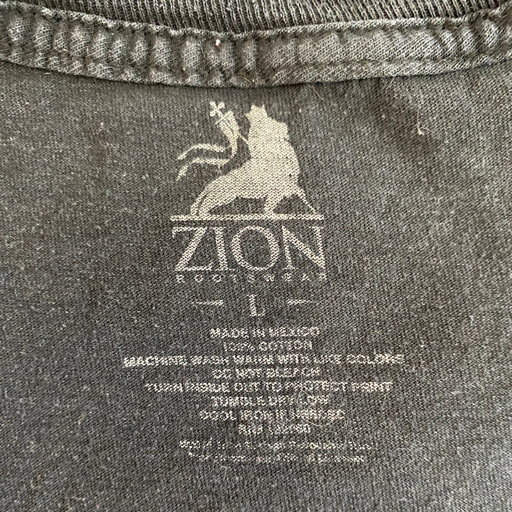 Étiquette intérieure imprimée Zion – 100% coton – Made in Bolivia – taille L