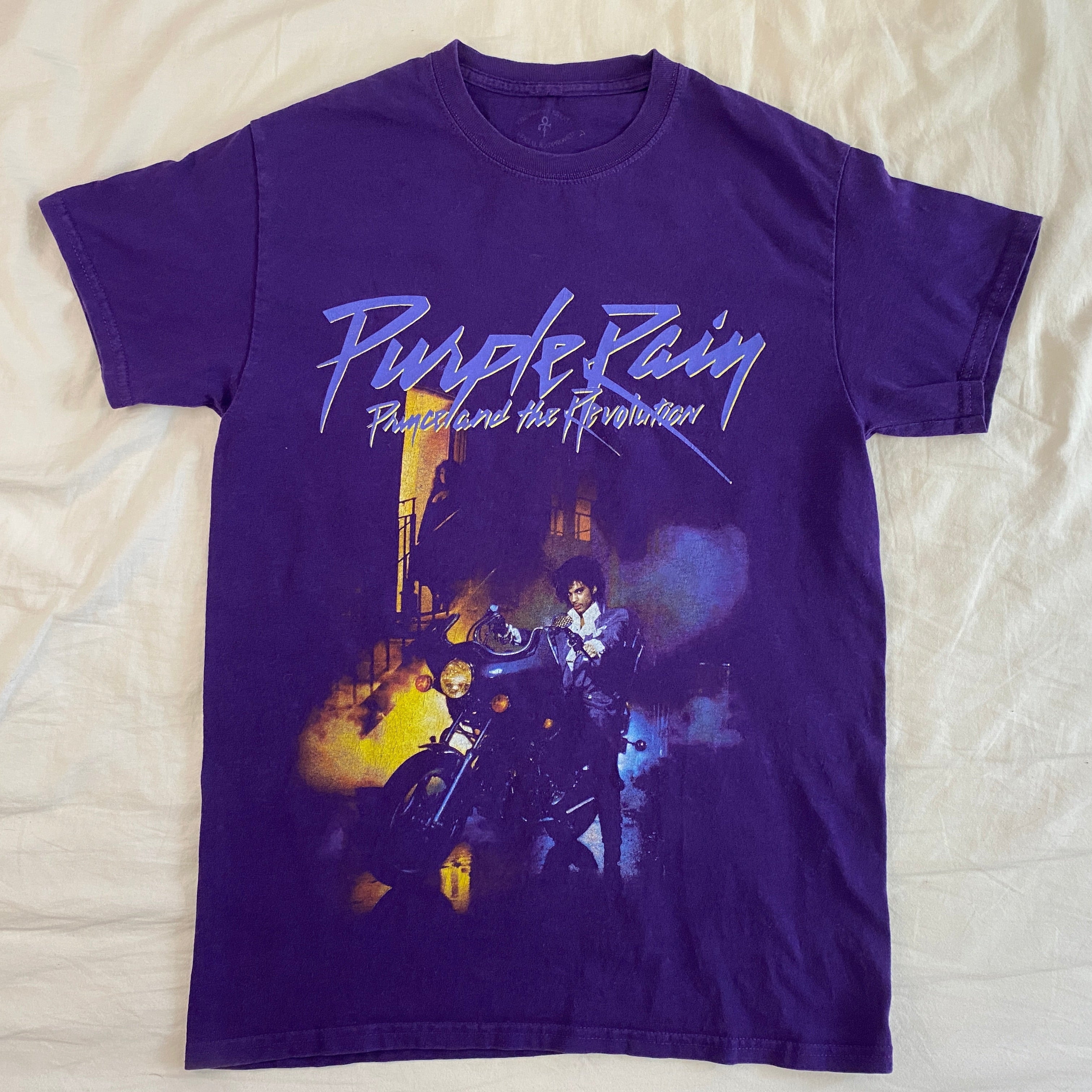 T-shirt vintage Prince Purple Rain violet – vue intégrale de face, photo-print pochette album