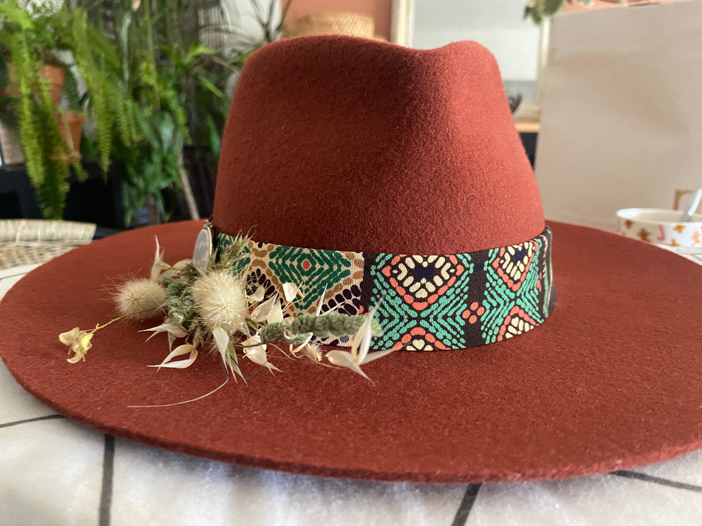 Panama laine terracotta, vue de face