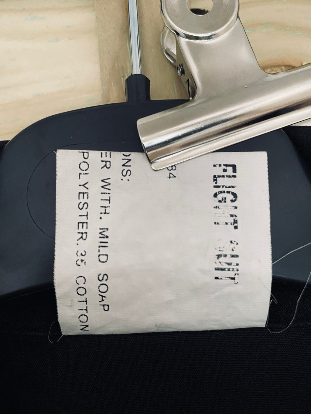 Étiquette intérieure Romro – taille XL fabricant, numéro de série – combinaison mécano aviation seconde main