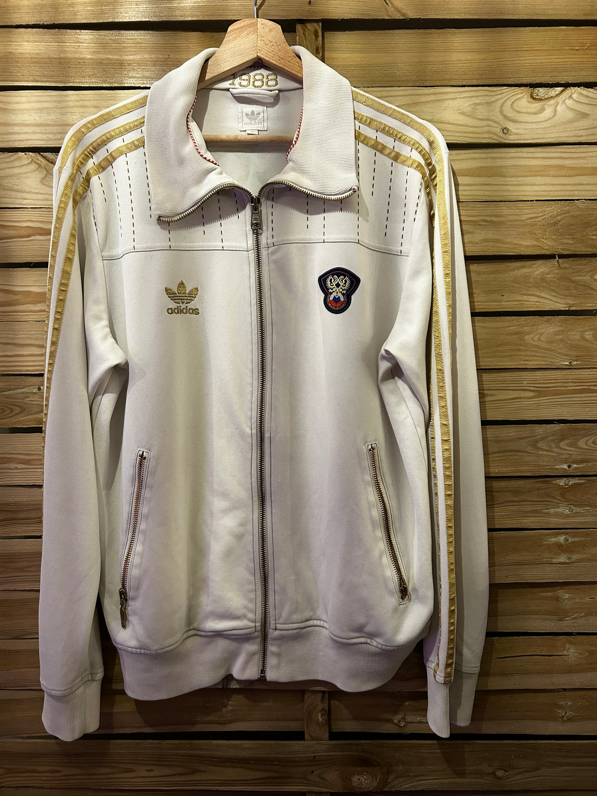 Veste Adidas Russie – Beige & doré – Licence FIFA – Taille M