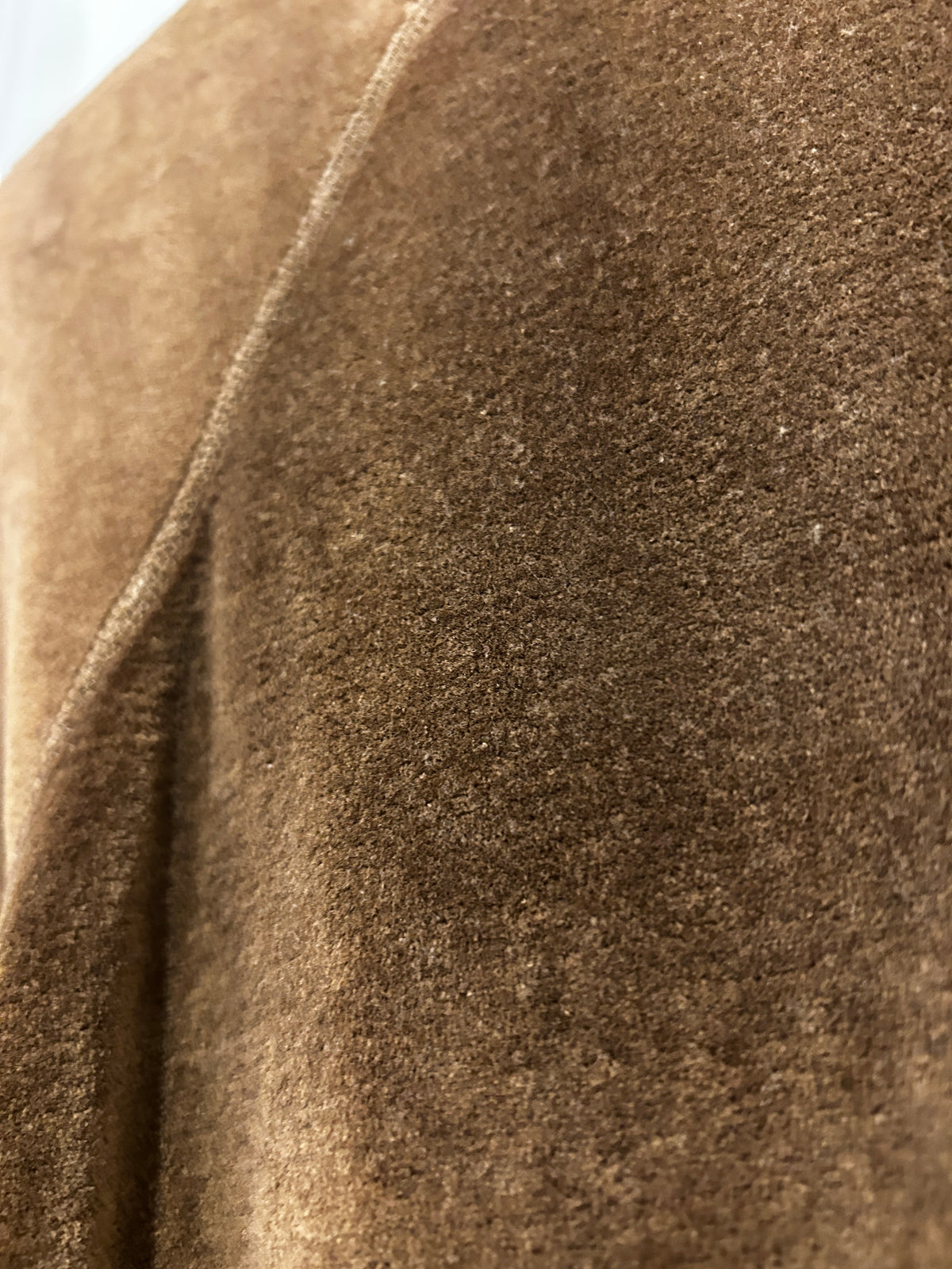 Robe longue Sonia Rykiel en velours marron glacé – Coutures apparentes – Taille 1 – Made in France